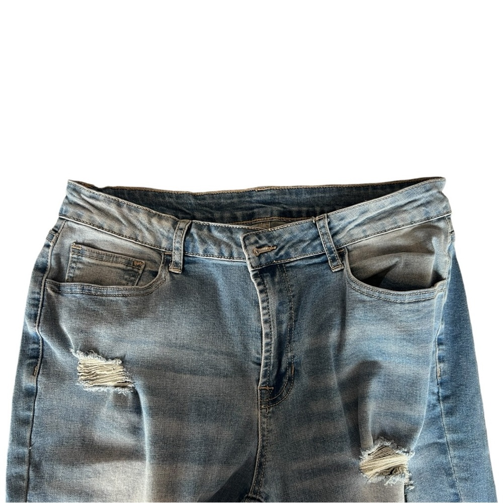 Women's Ripped Jeans Straight Leg Distressed Boyfriend Denim Pants size large